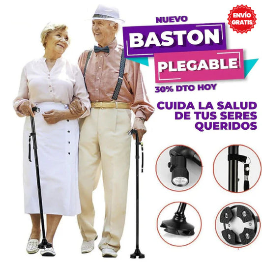 BASTÓN PLEGABLE: ESTABILIDAD Y SEGURIDAD EN CADA PASO + ENVÍO GRATIS