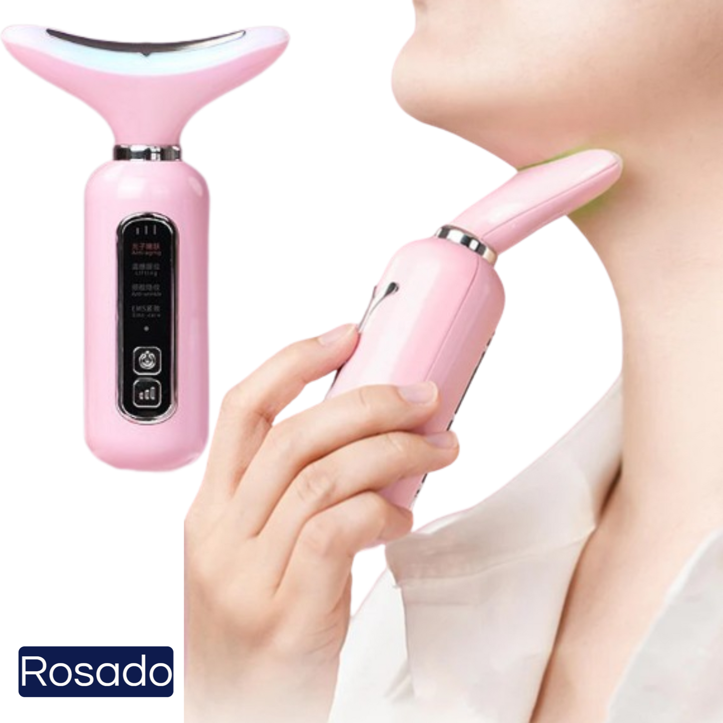 LumiLift Pro: Masajeador Facial Antiedad con Calor, Masaje y Luz Multicolor para Rejuvenecimiento Completo