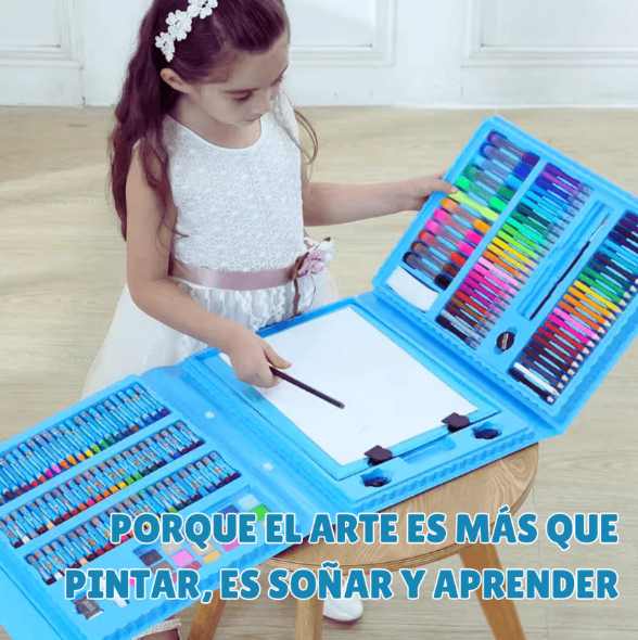 Set de Arte Infantil de 208 Piezas - No Tóxico, Seguro y Completo para Pintura y Dibujo - Ideal para Niños Creativos