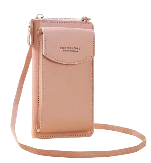 Bolso Cartera Cruzada de Cuero para Mujer con Monedero para Celular