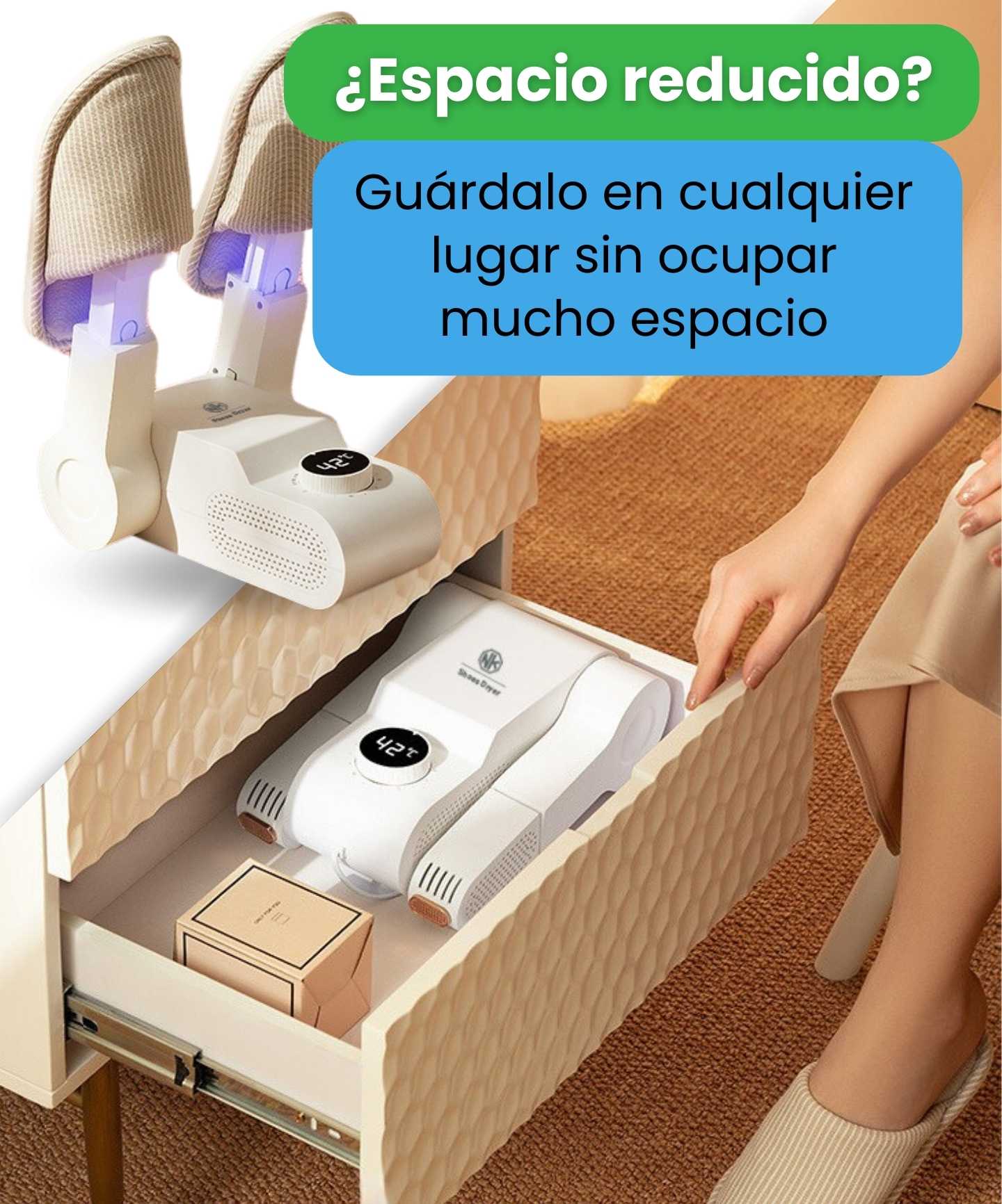 SECADOR DE ZAPATOS ELECTRICO PLEGABLE CON TEMPORIZADOR