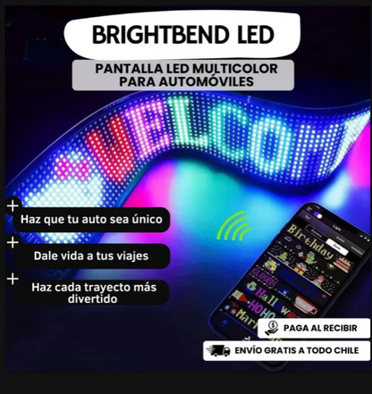 BrightBend LED - Pantalla LED Flexible RGB con Animaciones y Texto Personalizable