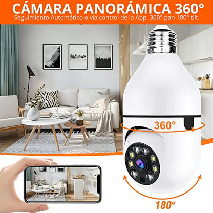 CAMARA FOCO BOMBILLO WIFI IP